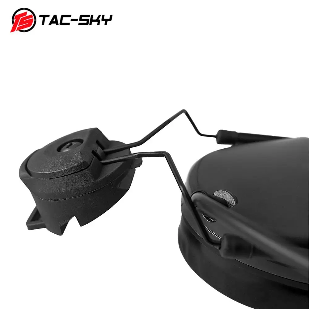 TAC-SKY COMTAC III Helmet fast rail bracket version Silicone earmuff version Noise reduction pickup headset -BK