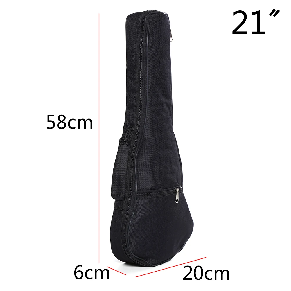 Black 21" Guitar Bag Adjustable Shoulder Straps Guitar Carry Bags Soft Case Nylon oxford Ukulele Waterproof Cover Gig Bag