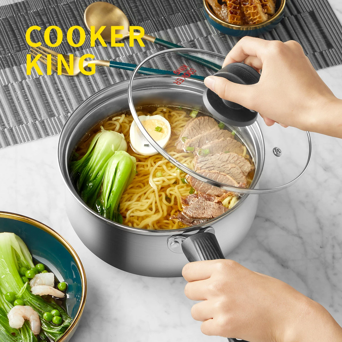 Плита KING Нержавеющая сталь кастрюля для молока суповая с крышкой из