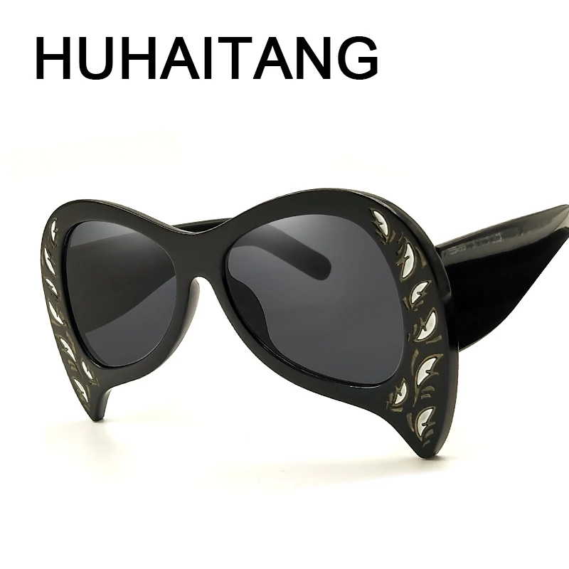 HUHAITANG Роскошные Ретро Квадратные Солнцезащитные очки для женщин изысканная резьба негабаритных солнцезащитных очков для женщин s брендовые дизайнерские женские солнцезащитные очки