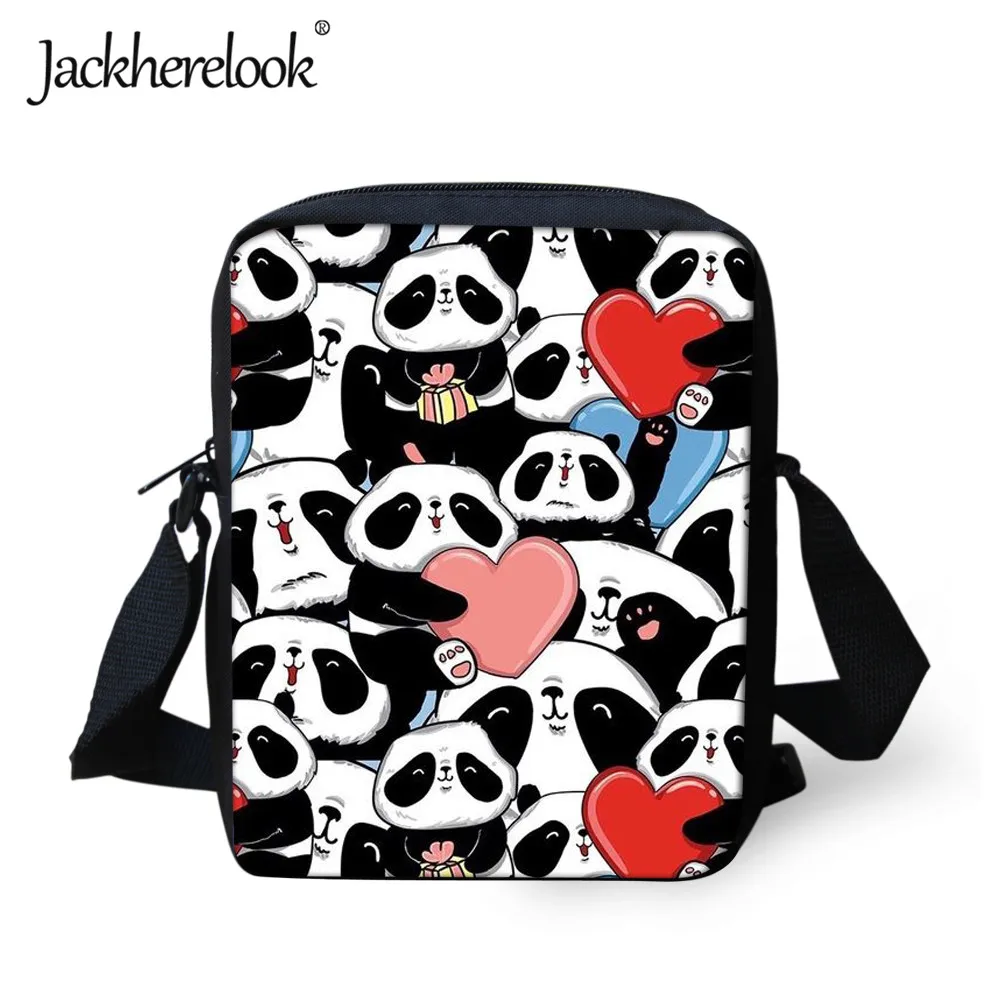 Jackherelook милые сумки через плечо с принтом панды для мальчиков и девочек маленькие