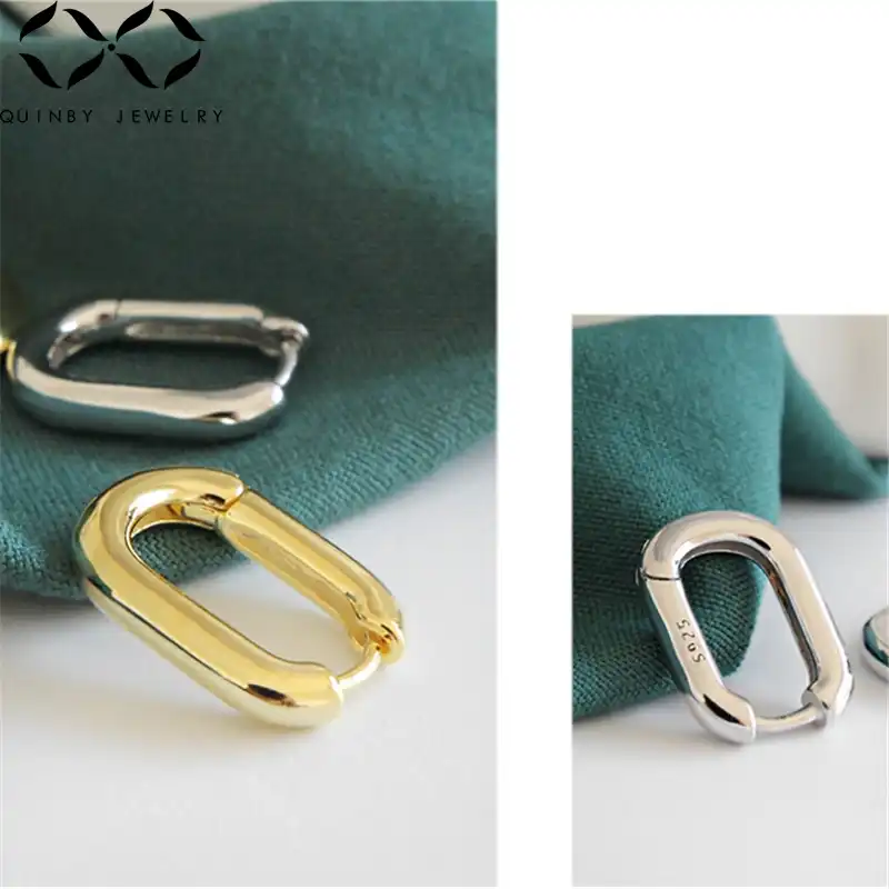 Куинби серьги из стерлингового серебра 925 пробы для женщин минимализм геометрические серьги-кольца ретро вечерние aretes девушка подарок круглые серьги-обручи Q5