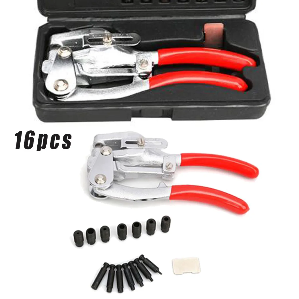 

16Pcs/Kit Punching Plier Set Chrome Vanadium Puncher Plastic Aluminum Plate Heavy-Duty Punch Tool For Perforated Iron Sheet