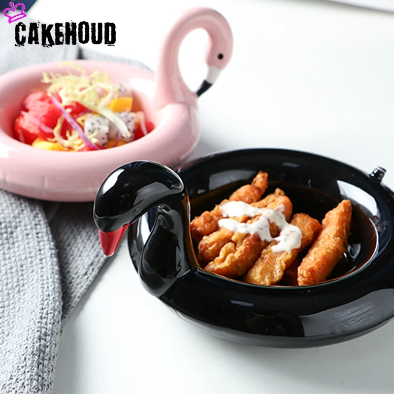 CAKEHOUD творческая личность керамические Фламинго закуски десерт чаша Единорог Черный лебедь форма кольца прибор для хранения фруктов лоток