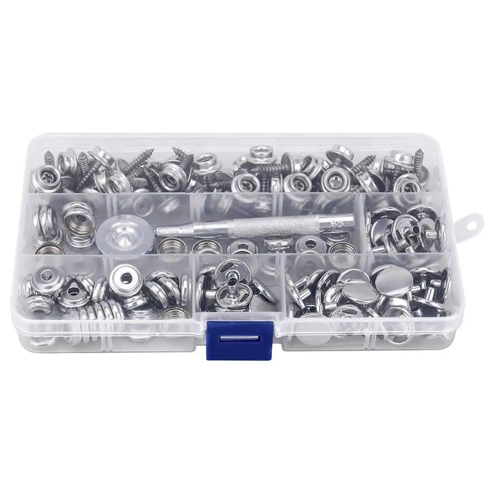 Description Picture 6 of item10/50sets Stainless Steel Marine Grade Canvas and Upholstery Boat Cover Snap Button Fastener Kit 15mm Screws Snaps with tool