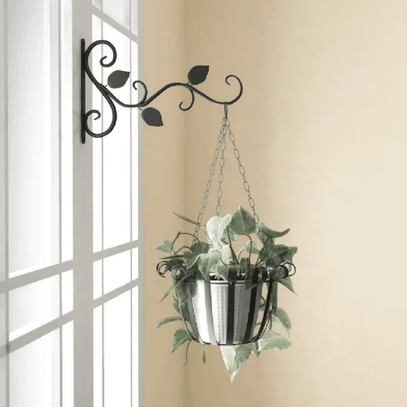 European Style Wall Hanging Flower Pot Support Bracket Hook Iron Hanger Plants Holder Balcony Home Decoration | Дом и сад