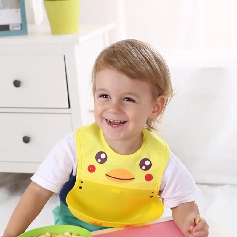Hilittlekids мультфильм Bibsborn мальчик девочка водоотталкивающий нагрудник силиконовый детское полотенце-Слюнявчик