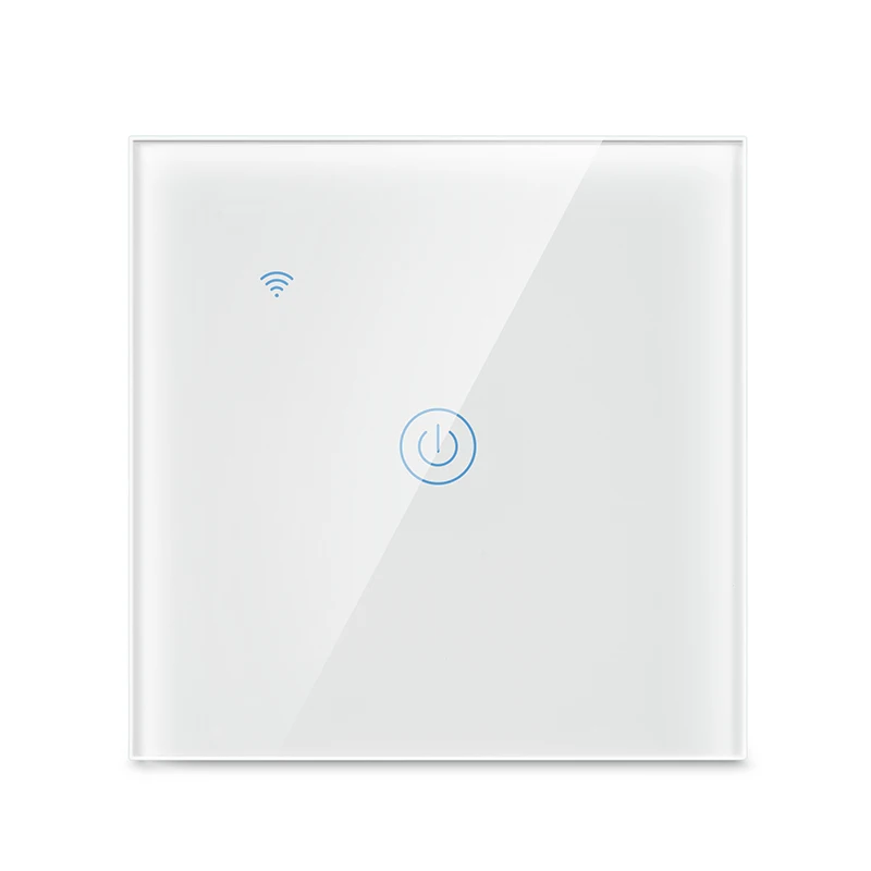 1 Gang White 1/2/3 местный 1 позиционный Smart Wi-Fi настенный светильник переключатель Защитное стекло для смартфонов панель Сенсорный настенный выключатель, совместим с Google Home, Alexa - Цвет: 1 Gang White