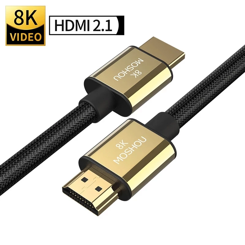 

HDMI 2.1 Cable 8K 60Hz 4K 120Hz 48Gbps ARC HDR High Definition Video Cord for Amplifier TV PS4 NS Projector