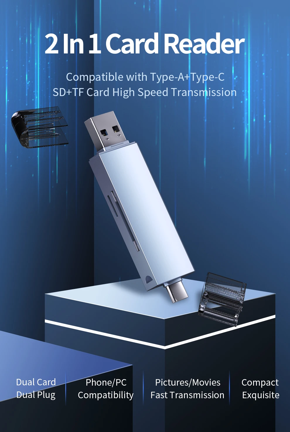 Unnlink type A+ type C USB-C-ридер USB 3,0 5 Гбит/с Micro SD TF карты OTG карта памяти адаптер для ПК ноутбука смартфонов