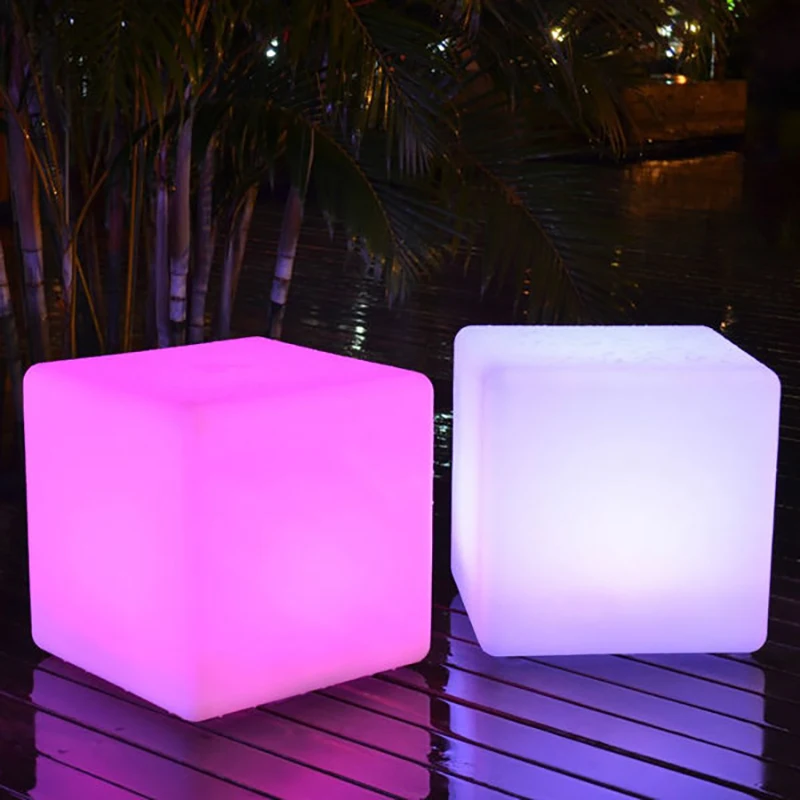 20cm LED Solar Cube Light Outdoor Garden Terrace Waterproof Lawn Party Color Luminous Furniture Beach Landscape | Освещение