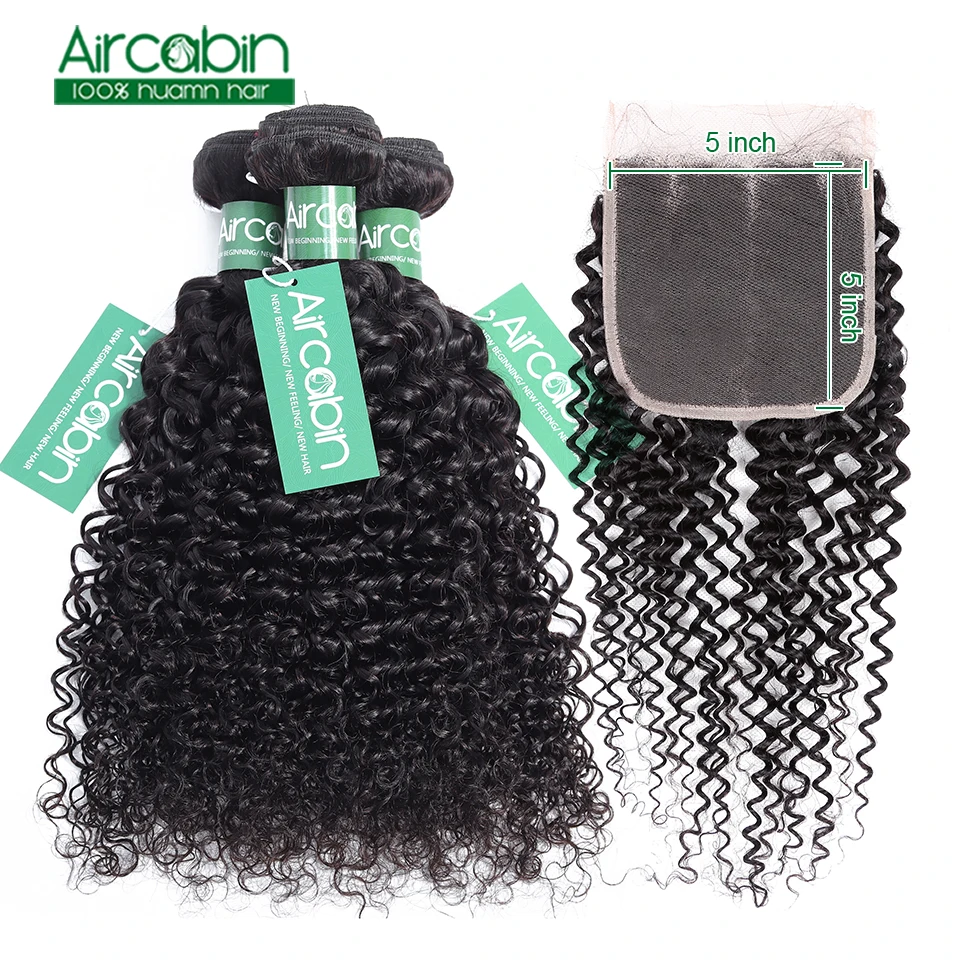 

Kinky Curly Bundles With Closure 5x5 Closure Non Remy Human Hair Bundles With Closure Brazilian Hair Weave Bundles With Closure