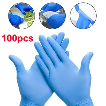

100Pcs Disposable Nitrile Gloves Home Cleaning Gloves Waterproof Hand Protect Gloves Kitchen Gloves Household Gloves