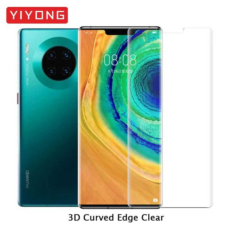 3D Edge Curved Clear Mate 10 20 30 Pro Полное покрытие стекло YIYONG 9D закаленное стекло для huawei mate 30 20 10 Защита экрана для huawei mate 20 30 Lite - Цвет: 3D Edge Curved Clear