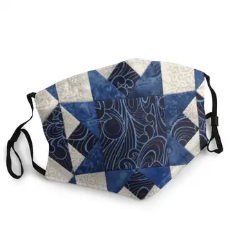 

Adult Big Mouth Print Face Fabric Masks Christmas Star Quilt Block Mouth Cover Reusable Protection Dust Washable Masks