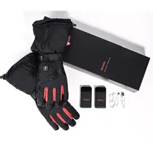 Термальные перчатки с подогревом Зимние перчатки для катания на лыжах унисекс черные велосипедные мотоциклетные теплые аккумуляторные батареи