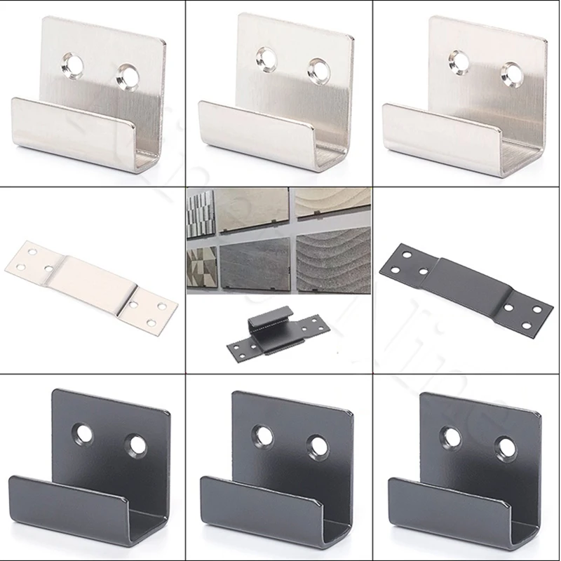 

10Pcs Wall Mount Stainless Steel Matte Clip Bracket Hanger Displaying Tile Glass Heavy Sign Panel Display Anchor Screw