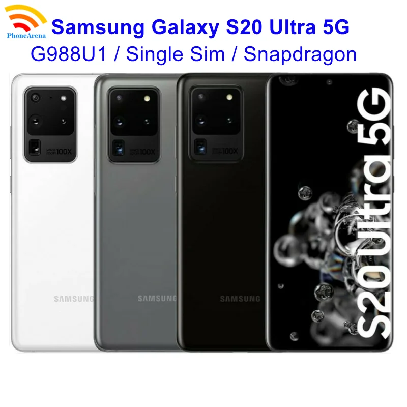 Оригинальный разблокированный телефон Samsung Galaxy S20 Ultra 5G G988U1 【 99% Новый 】 6 9 &quot128 Гб