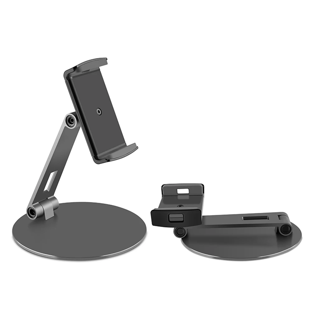 Dark gray Планшет подножка; алюминиевый сплав телефона кронштейн складной 360 Поворотный зарядное устройство для iPad iPhone QJY99 - Цвет: Dark gray