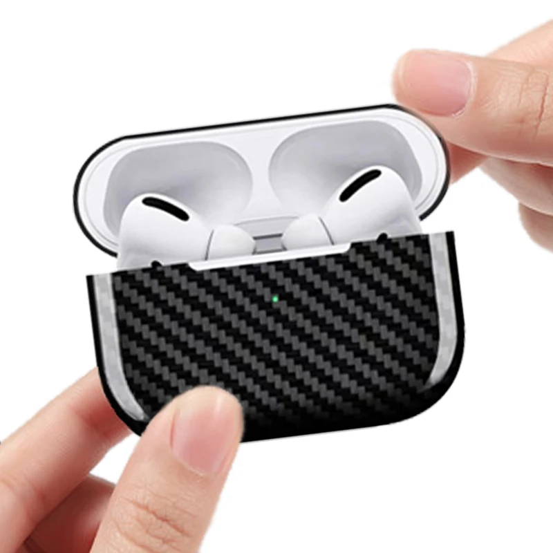 Ceny Prawdziwe włókno węglowe 100% Slim 0.6mm Thiness Fit skóra ochronna obudowa Case dla Apple AirPod Pro