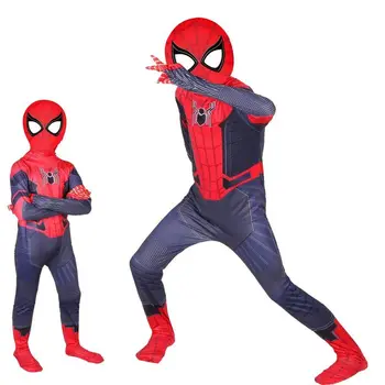 

Boys Spider-Man Carnival Costume Black Venom Kids Superhero Lycra Spiderman Hero Zentai Halloween Cosplay Costume Mask for Kids