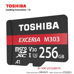 Оригинальная карта памяти TOSHIBA EXCERIA Micro SD M303 98 МБ/с./с 256 ГБ 128 Гб 64 Гб U3 класс 10 4K UltraHD V30 A1 microSDXC TF карта