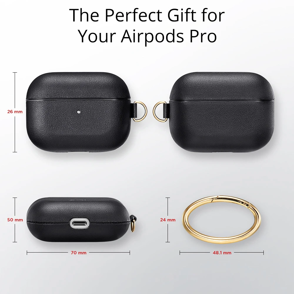 Кожаный чехол Bonola для Airpods Pro противоударный защитный s 3 с чехлом ключей наушников