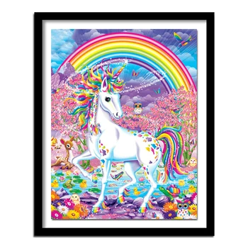 

5d diy diamond embroidery colored unicorn diamond painting cross stitch full square rhinestones decor FS1128