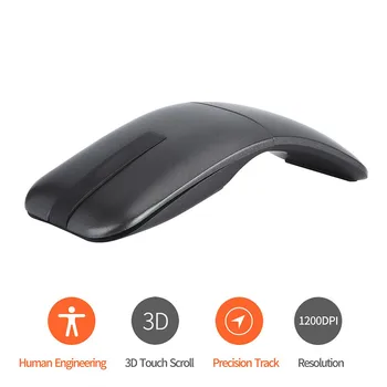 

CARPRIE 2.4Ghz USB Wireless Ergonomic Design Mouse 1200DPI 3D Scroll Collapsible Mice Ergonomic Design Professional Optical