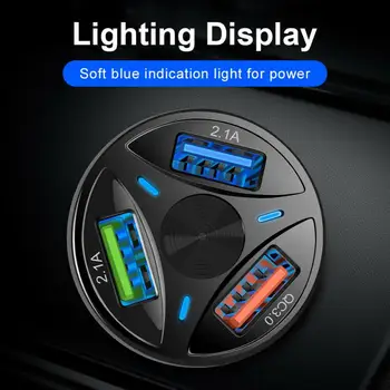 

QC3.0 3 USB Car Charger Quick Fast Charge For Iphone X 7 8 IPad Universal For Xiaomi Samsung Huawei P30 Fast Charging 5V