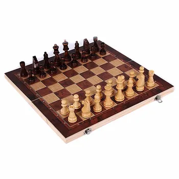 ABUO-3 in 1 Wooden International Chess Set Board Travel Games Chess Backgammon Draughts Entertainment high quality vintage decor craft chinese antique figurines chess set miniature chess travel games draughts gifts for lovers
