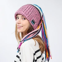 Умная Bluetooth шапка теплая эластичная вязка вызов Универсальный микрофон Беспроводная Музыка модная спортивная USB перезаряжаемая зимняя