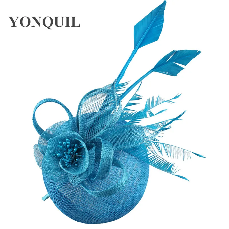 sinamay 4 layer hair millinery fascinator hat headband flower wedding headpiece formal dress bridal marry headwear High quality