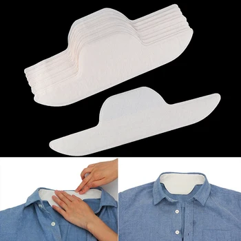 

20pcs Summer Collar Sweat Pads Disposable White T-shirt Absorbing Deodorants Stickers Anti Perspiration Collar Pad For Unisex