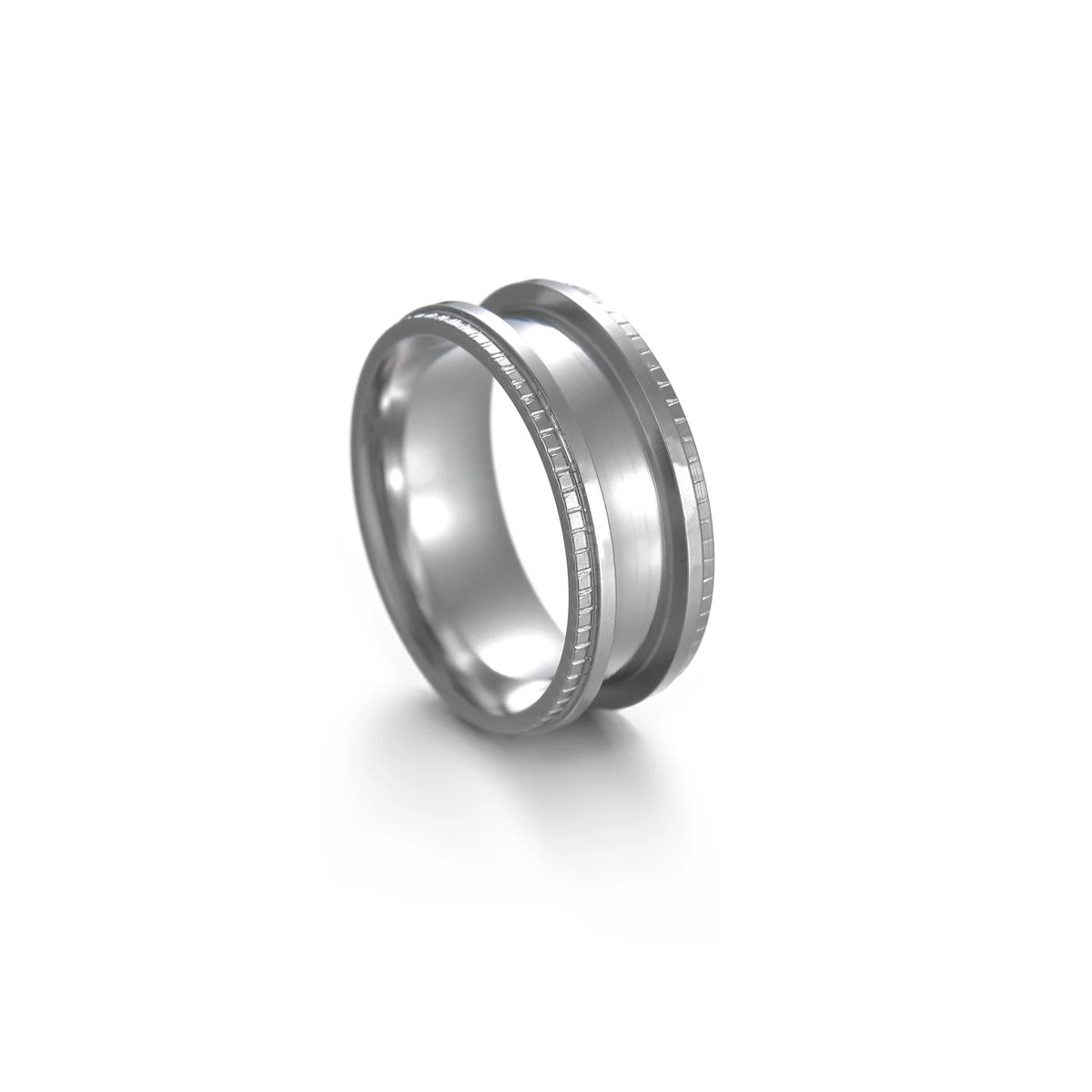 Handcrafted 8mm Stainless Steel Ring - Premium DIY Jewelry Making Supplies