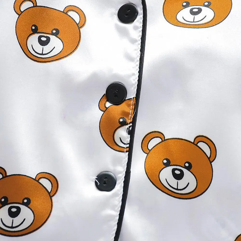 Зимний комплект для маленьких девочек и мальчиков; топы с длинными рукавами и рисунком медведя из мультфильма+ штаны; Пижама; одежда для сна; модная одежда в Корейском стиле; Одежда для младенцев
