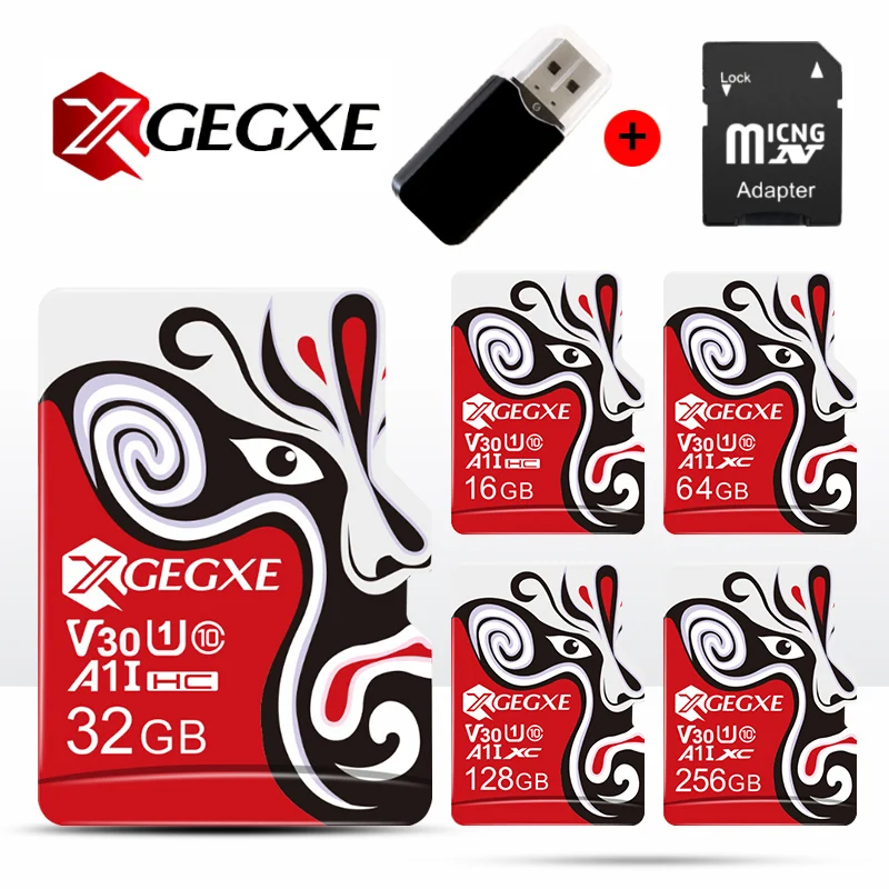 Карта памяти XGEGXE Micro SD 32 ГБ класс 10 256 128 64 16 ГБ|Карты памяти| |