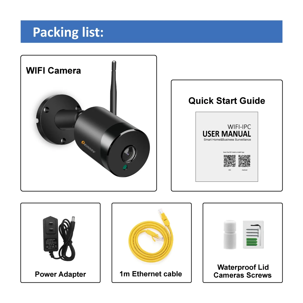 IP камера Einnov 180 градусов Wi Fi 1080P 2 МП|Камеры видеонаблюдения| |