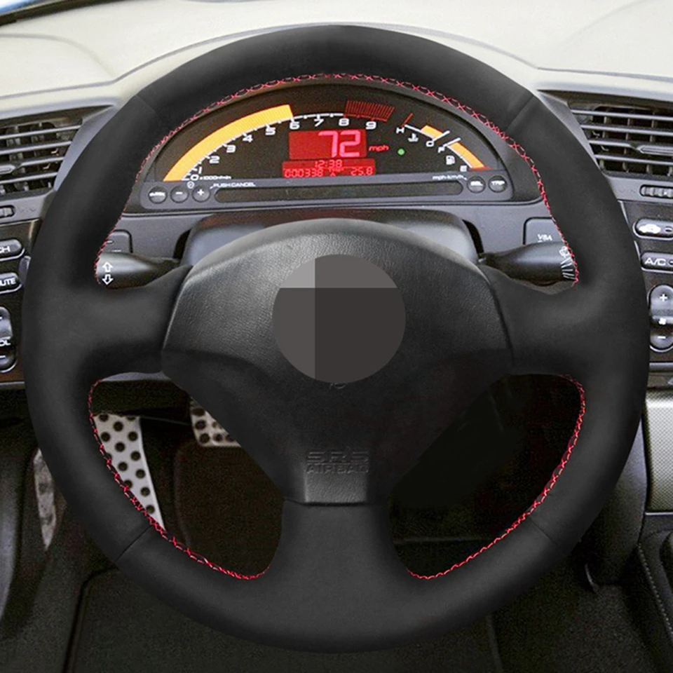 Diy Black Genuine Leather Suede Car Steering Wheel Cover For Honda S00 00 08 Civic Si 02 04 Acura Rsx Type S 05 Steering Covers Aliexpress