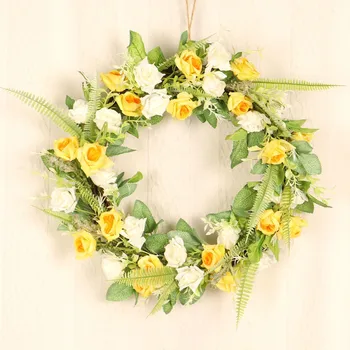 

Simulation Rose Wreath Halloween Thanksgiving Christmas Party Home Decoration A