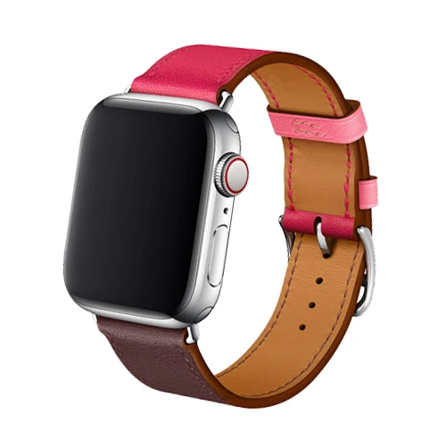 Ремешок для наручных часов Apple watch, ремешок 42 мм, 38 мм, версия тонкие кожаные correa, браслет, ремешок на запястье для наручных часов Iwatch серии 5/4/3/2/1 - Band Color: 2-Rose red brown