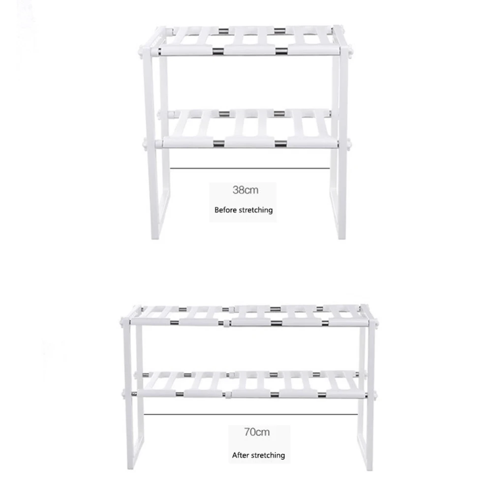 Plastic Expandable Under Sink Storage Rack Kitchen Organizer Rack