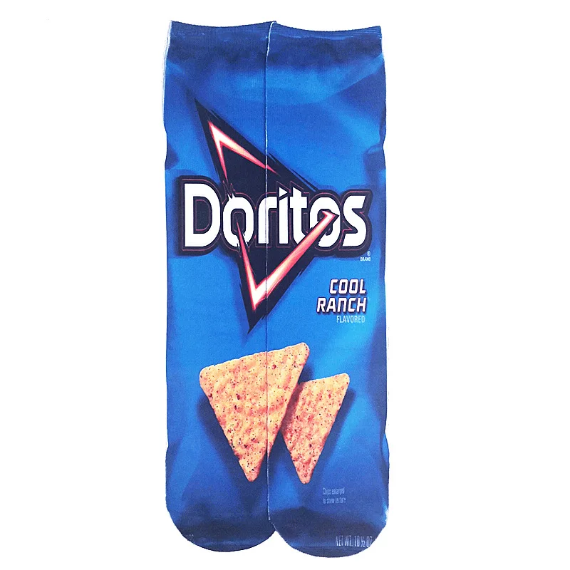 Модные мужские носки унисекс с 3D принтом осенние забавные длинные носки с картофельными чипсами мужские хлопковые и классные подарки для мужчин - Цвет: 6