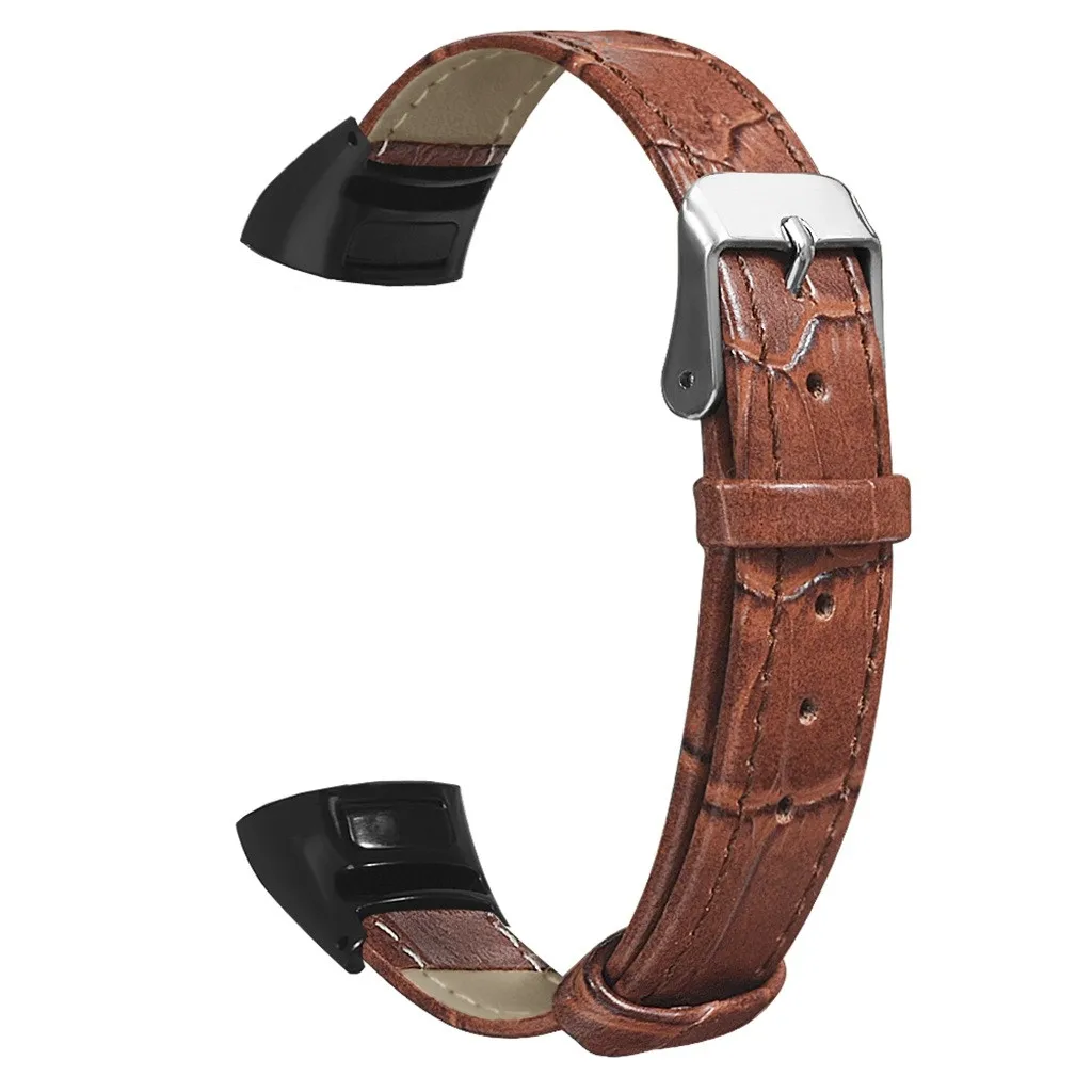 Коричневый Кожаный ремешок для спортивных часов для huawei Honor Band 5/4 ремешок для наручных браслетов Сменный ремень# P3 - Цвет: Коричневый