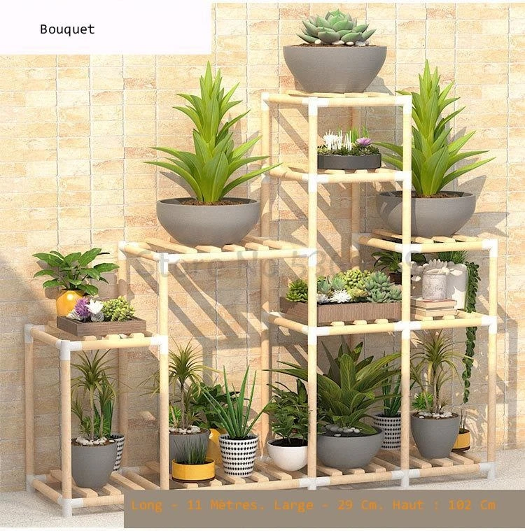 Flower Rack Indoor Simple Living Room Floor-to-floor Green Rose Solid Wood Multi-layer Shelf Balcony Fleshy Plant Flower Rack