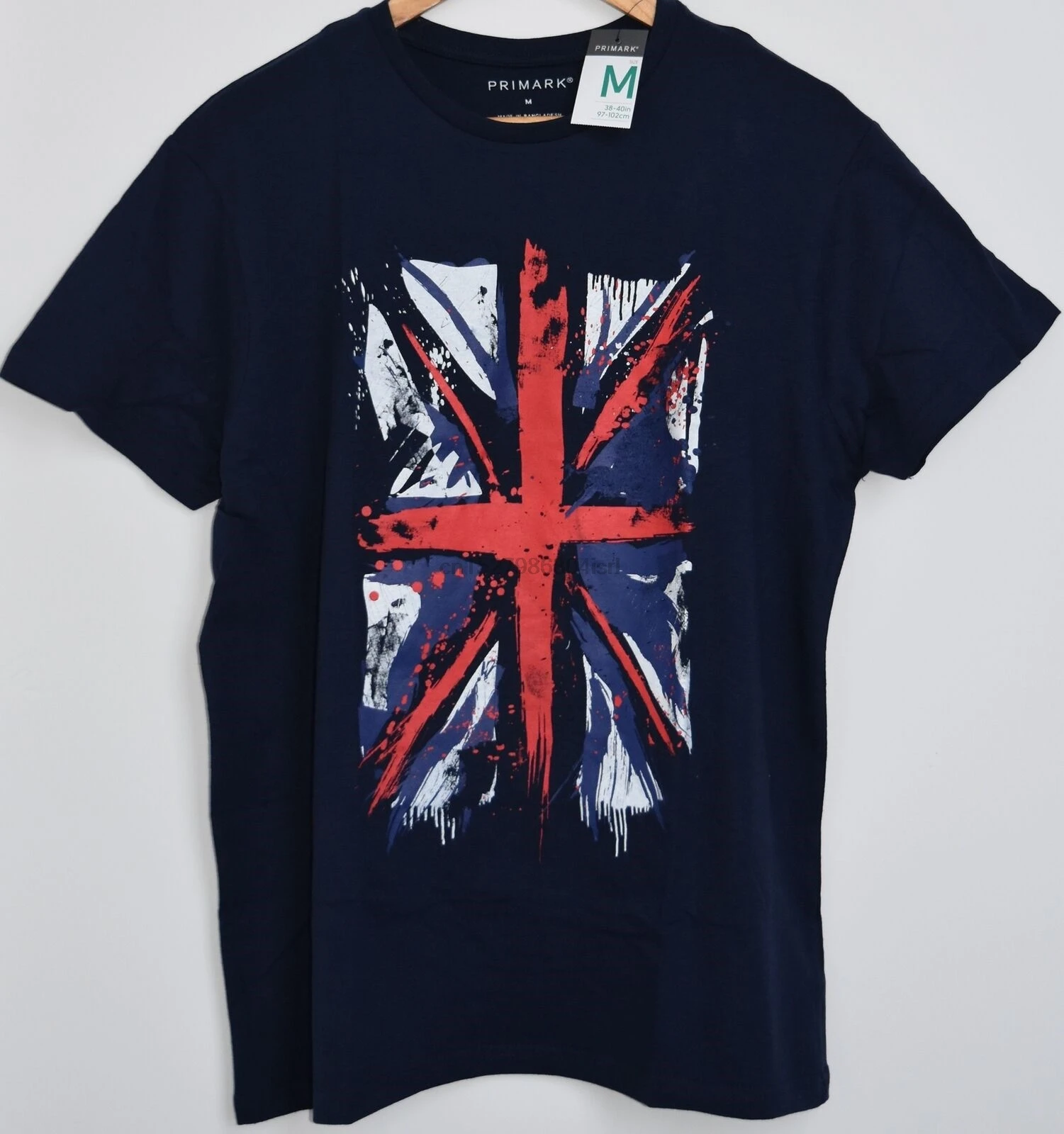 Primark Union Jack Camiseta para hombre con bandera británica, GB, tallas a XXXL, Reino Unido|Camisetas|