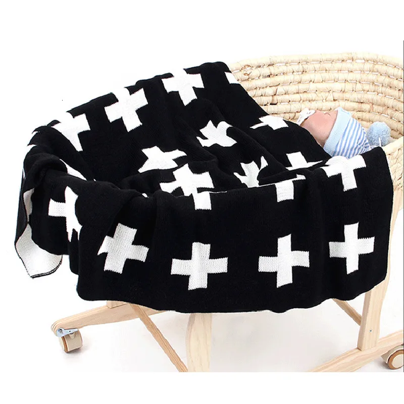 

Baby Blankets Newborn Cross Knitted Swaddle Wrap Warm Super Soft Coperta Neonato Toddler Infant Bedding Quilt Stroller Blanket