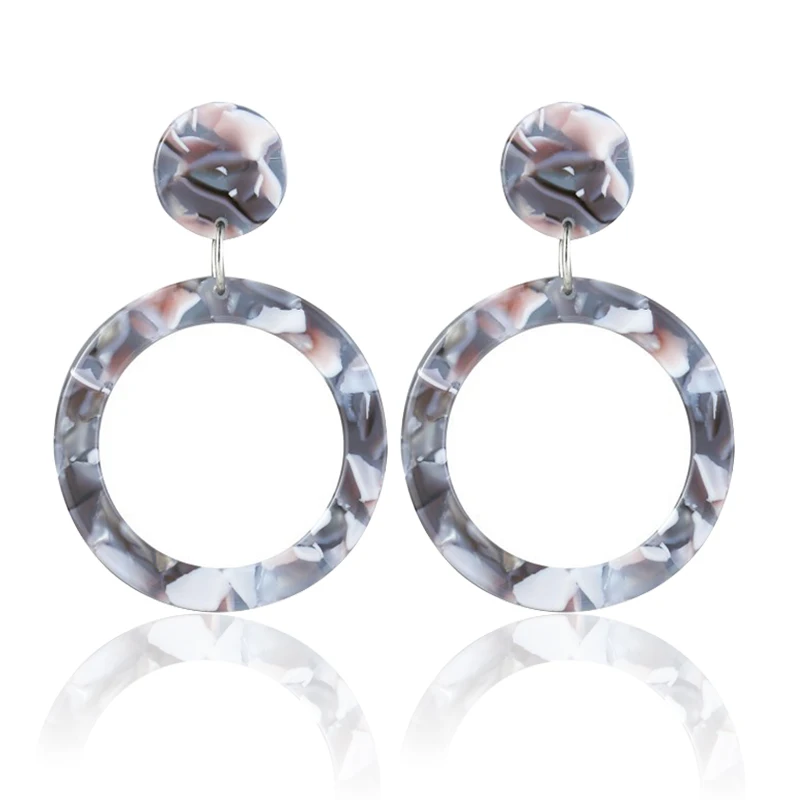 

Geometric popular leopard print earrings for woman exaggerated color acrylic acid plate earrings nail jewelry