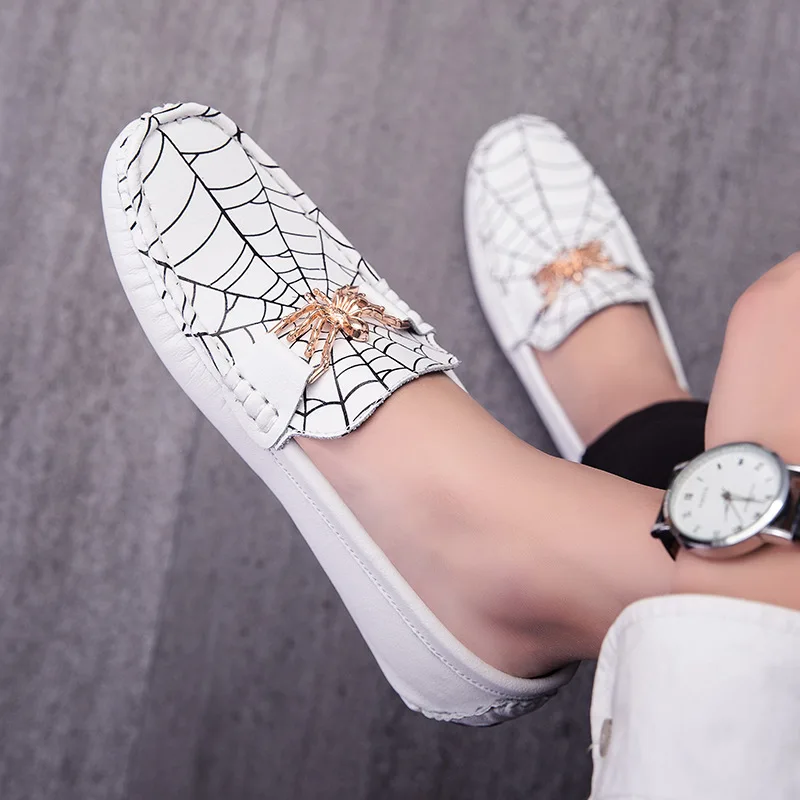 

European Personality Casual Shoes Male Head Layer Cowhide Trend Aberdeen Spider Chivalrous Genuine Leather Doug Shoe Male Drive
