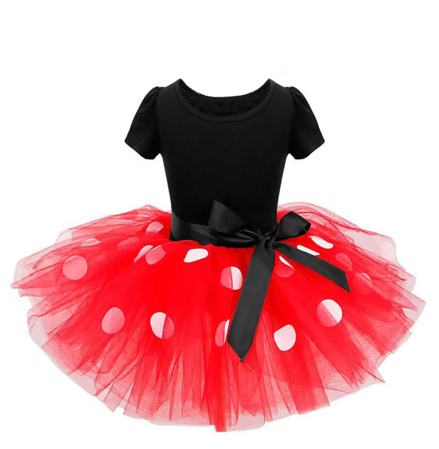 

Hot Selling 2019 Summer Children Shirt Mickey Cartoon Dress Printed Princess Dress Children's Bow Costume Child